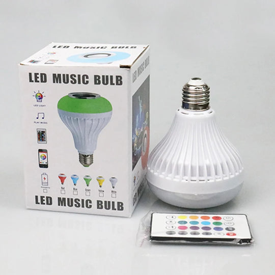 Bluetooth Speaker Bulb Smart LED RGB + Remote Control Wireless   Music Multi Color Dimmable Light  12W