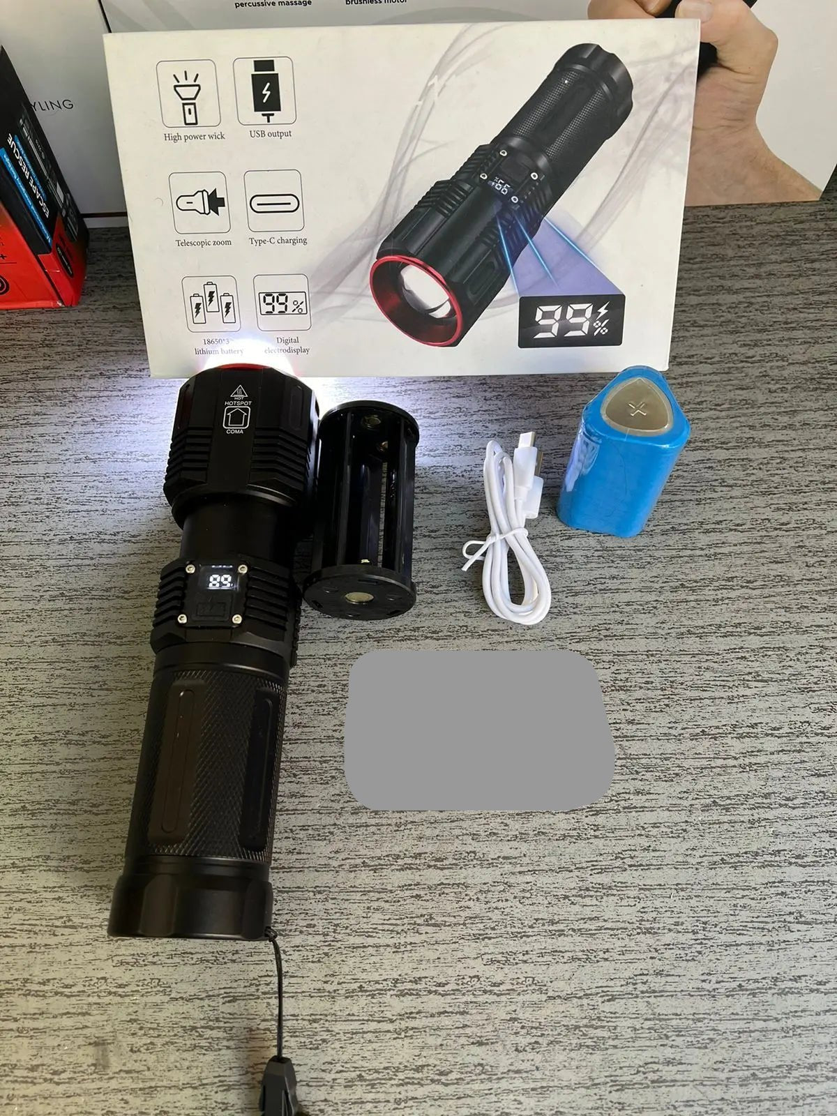 Heavy Duty DIGITAL  FLASH LIGHT (TORCH ) Lot Imported