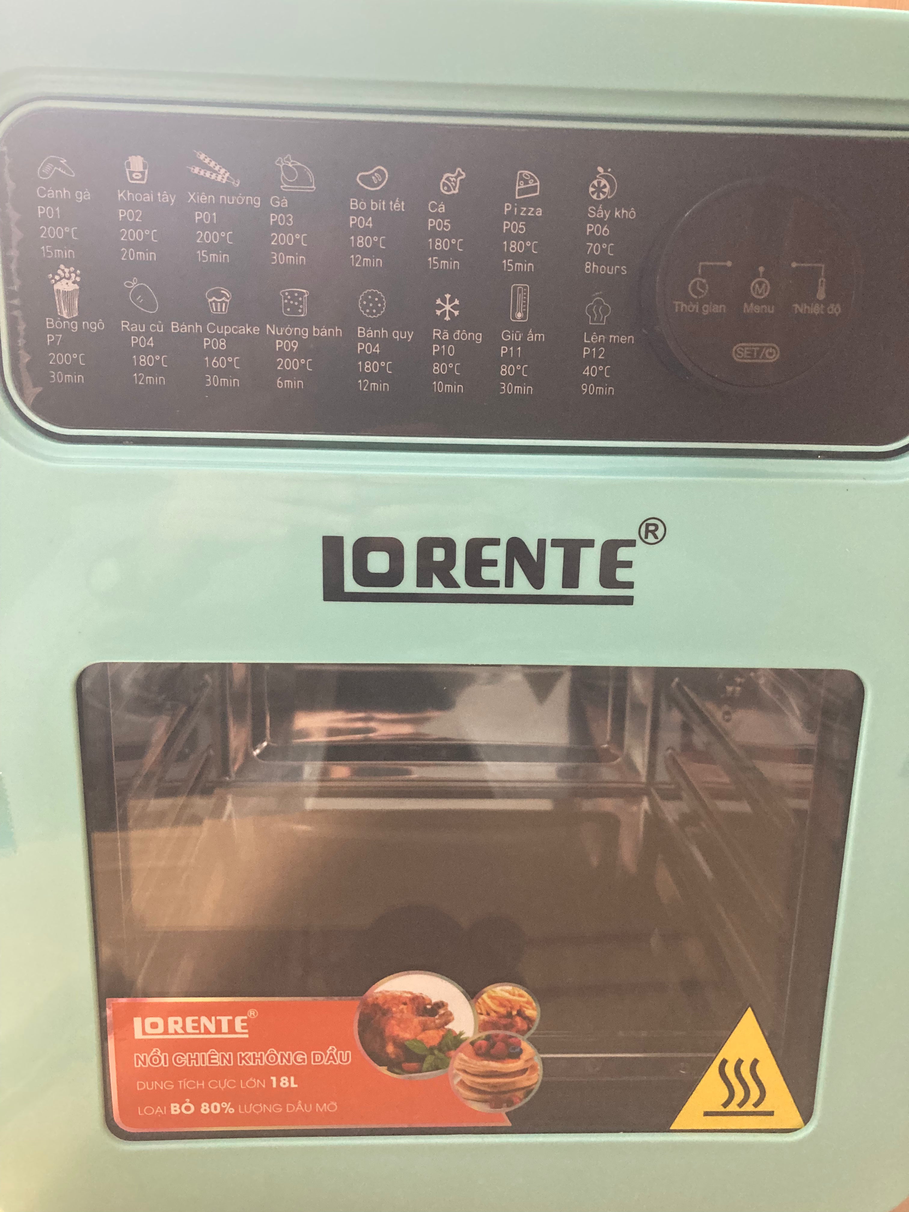 Lot Imported LORENTE 2-in-1 Oil-Free Air Fryer & Oven 18L