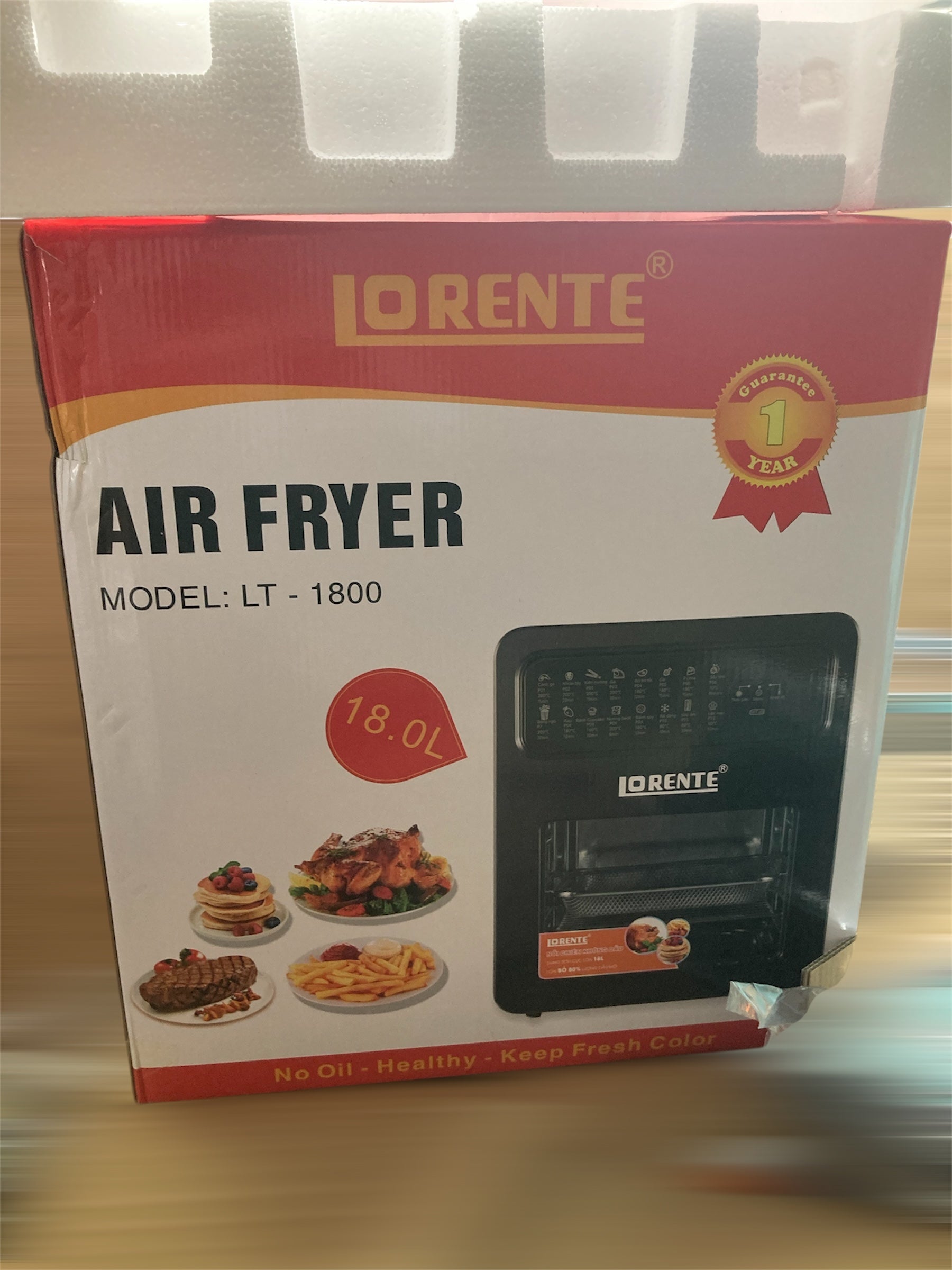 Lot Imported LORENTE 2-in-1 Oil-Free Air Fryer & Oven 18L