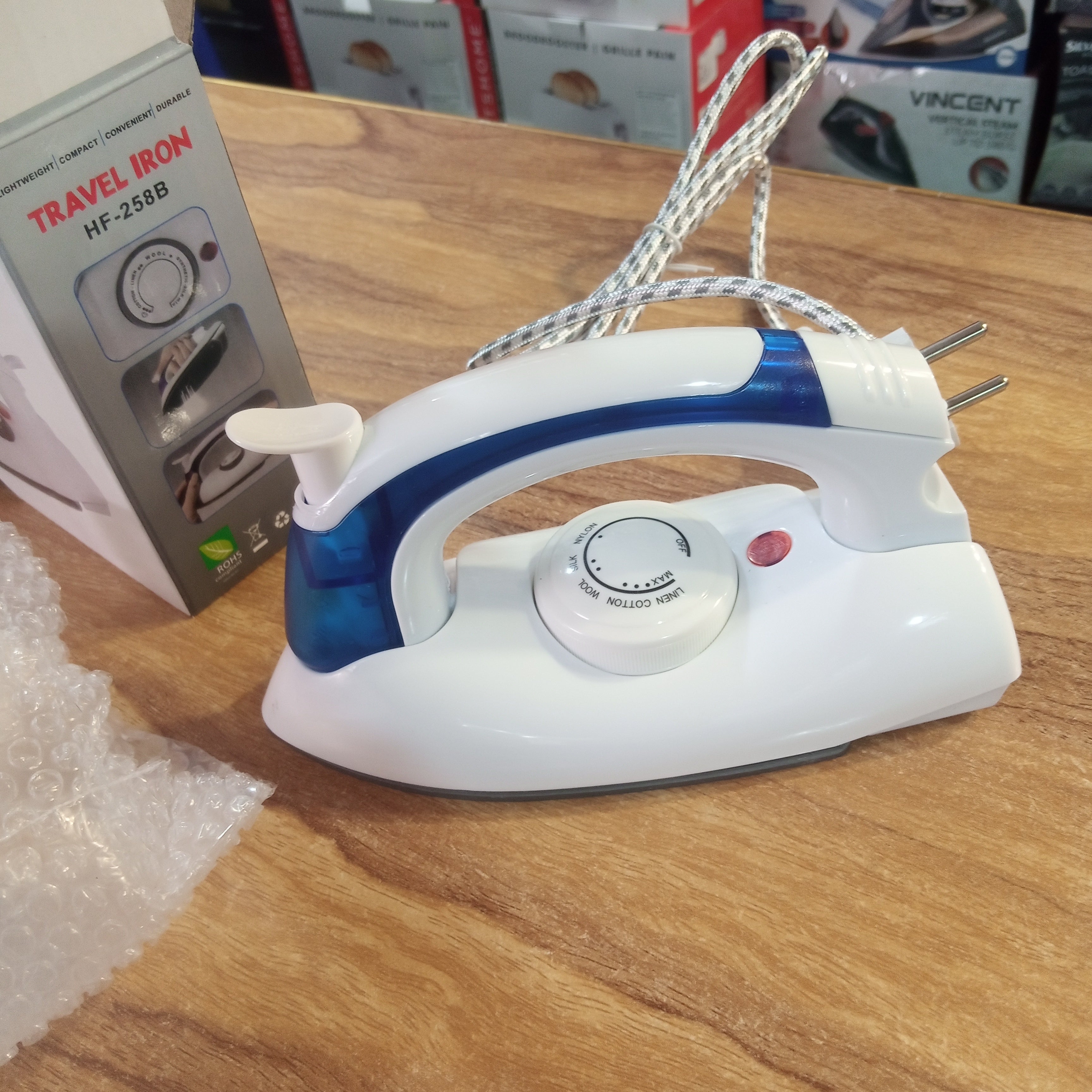 Lot Imported "H&F" Brand Travel Steam Iron.