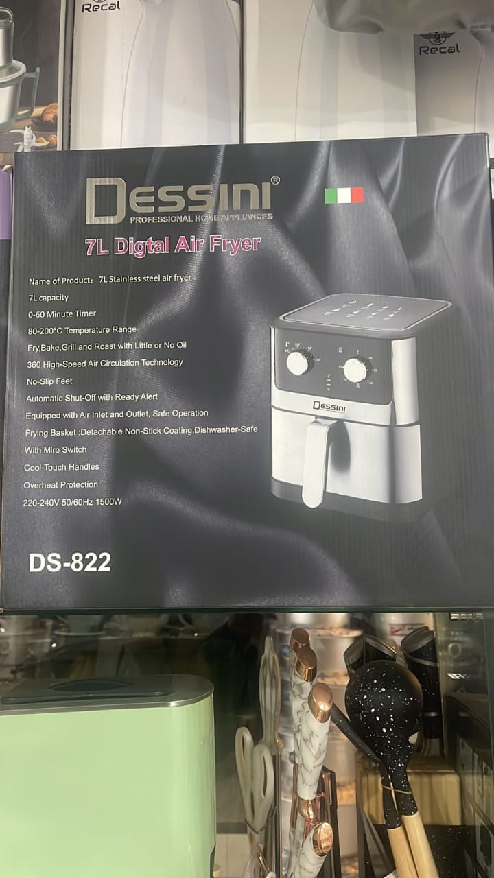 Italy Lot Imported Dessini Digital Air Fryer 7Ltr