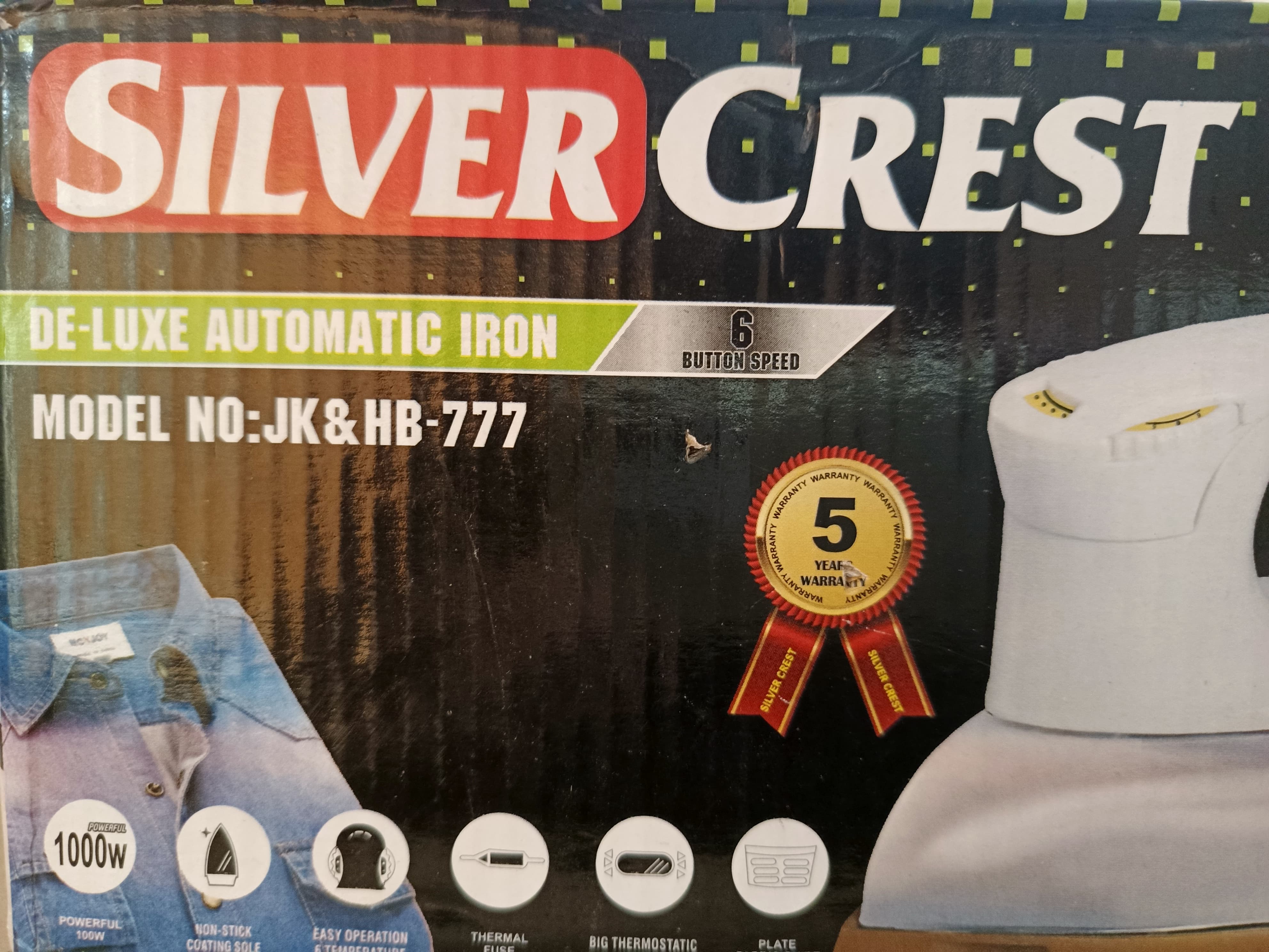 Silver Crest Dry Iron with 5 Years Warranty