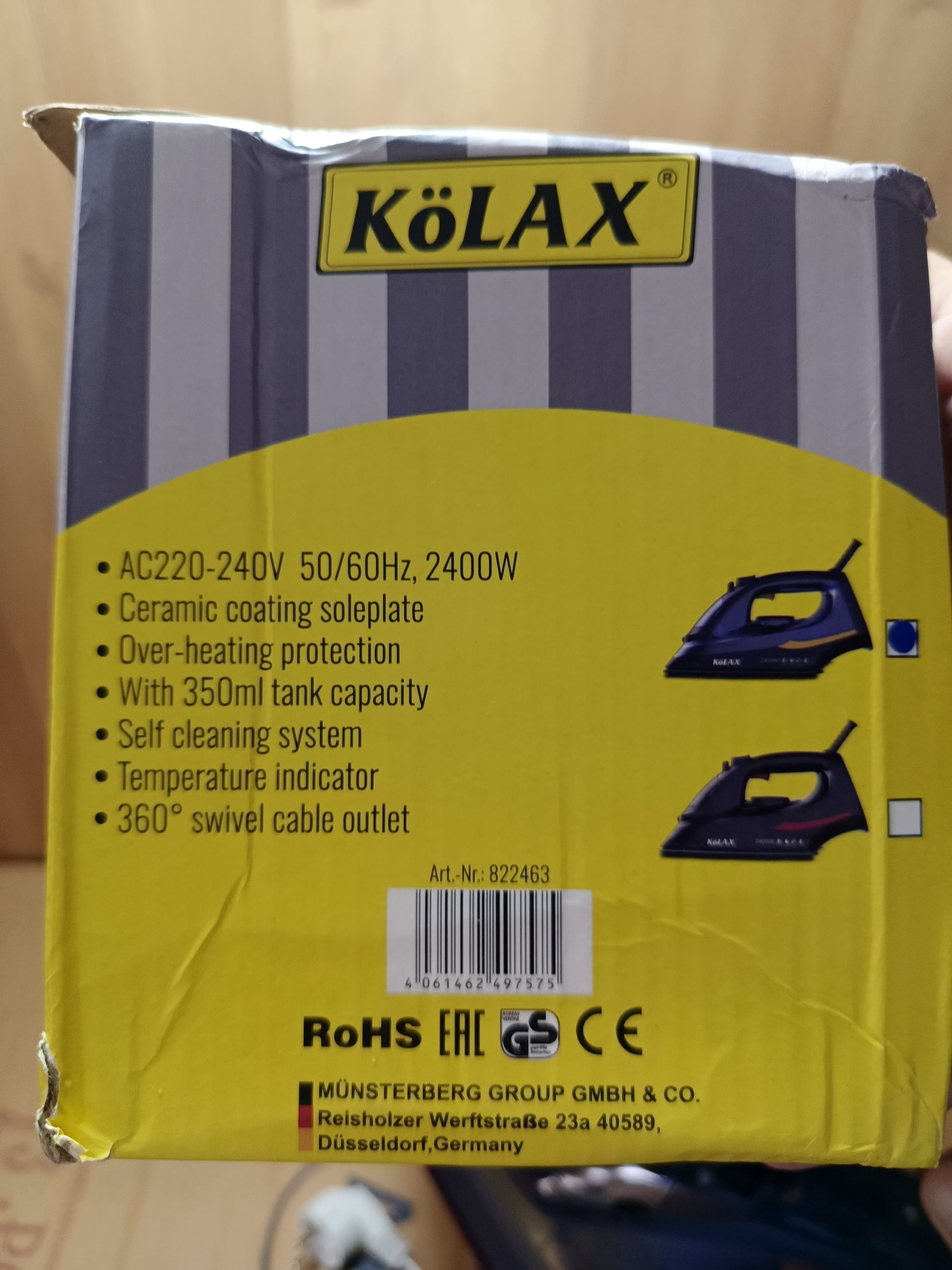 Germany Lot Imported KoLAX Steam Iron