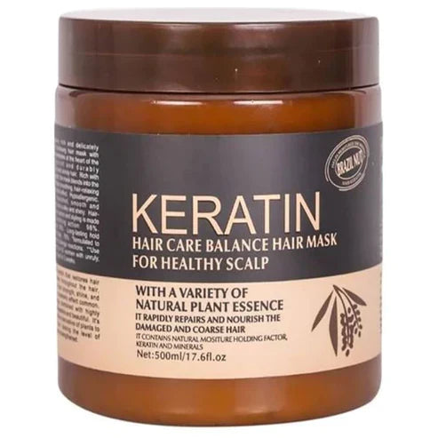 Keratin Hair Mask 500 ML Repairs, Strengthens, and Protects Hair.