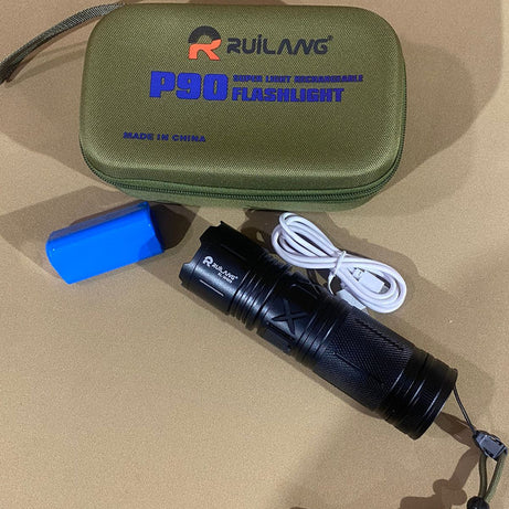 Lot Imported Ruilang P90 Rechargeable Super LED Flashlight (Torch)-1KM Range