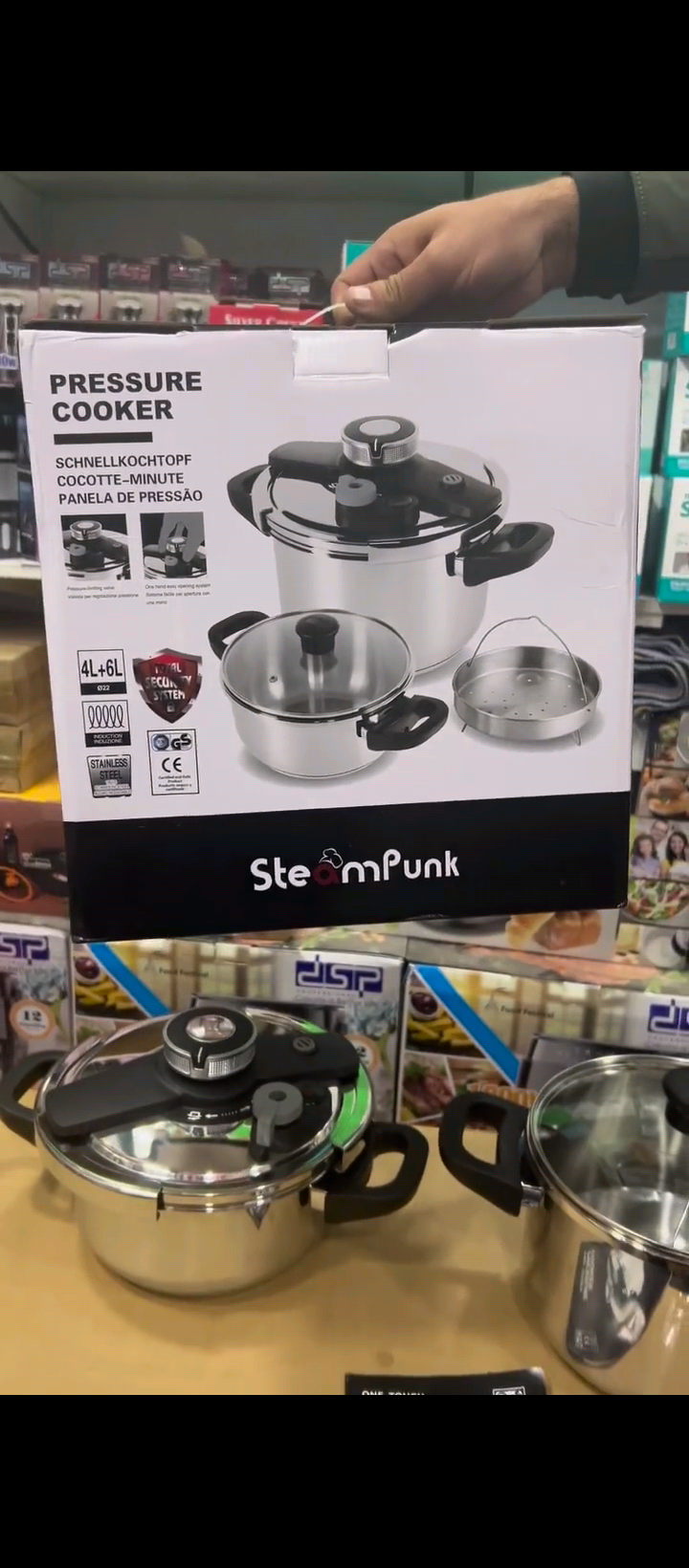 SteamPunk 3-in-1 Pressure Cooker 4L+6L+Steamer