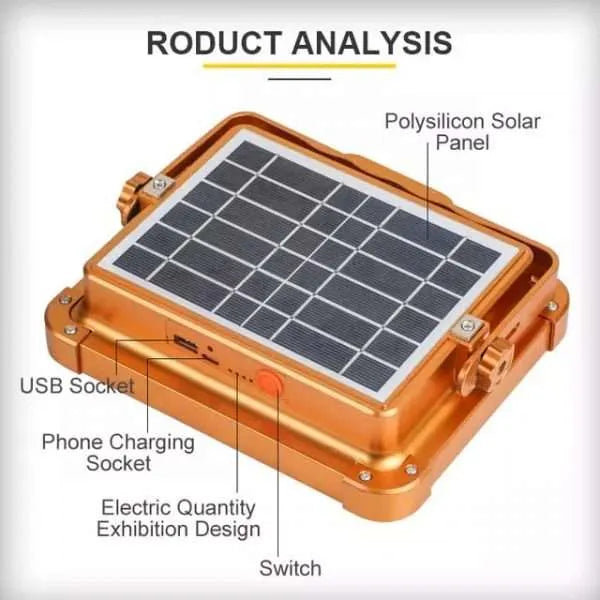 100W Solar and USB Rechargeable Floodlight