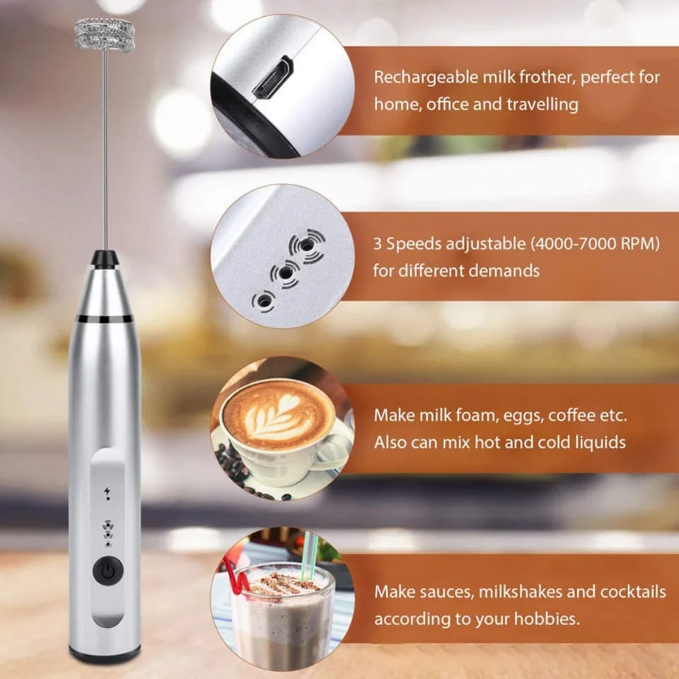 Rechargeable Electric Egg Beater Coffee Mixer Baking Tool