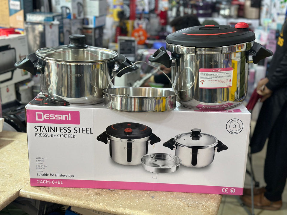 Italy Lot Imported Dessini 6 & 8 Liter Pressure Cooker