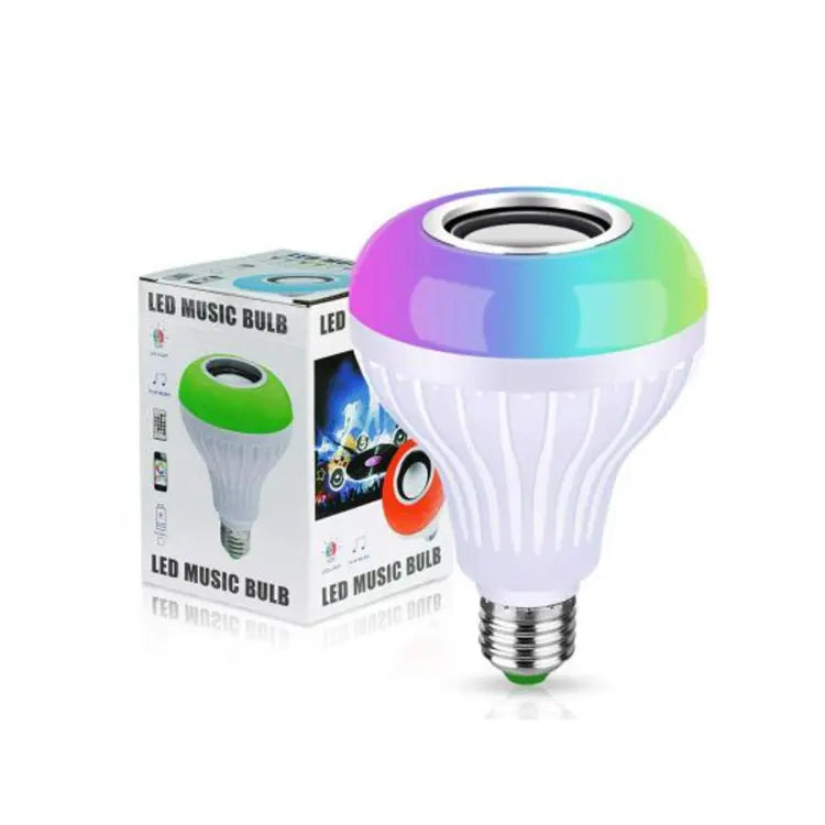 Bluetooth Speaker Bulb Smart LED RGB + Remote Control Wireless   Music Multi Color Dimmable Light  12W